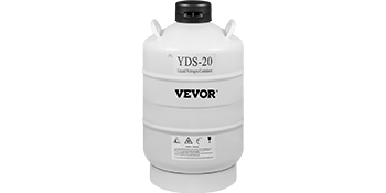 Бак для рідкого азоту VEVOR yds-20 з чорною кришкою і білим корпусом