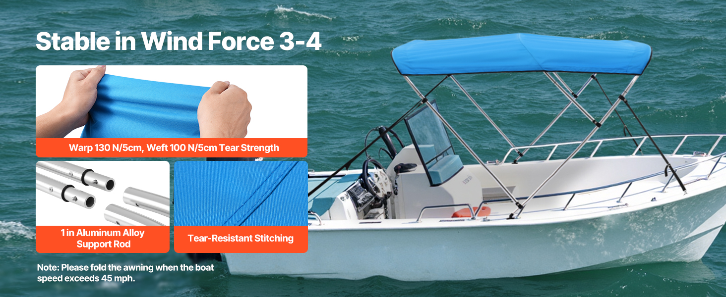 3 Bow Boat Bimini Tops 6'Lx(67