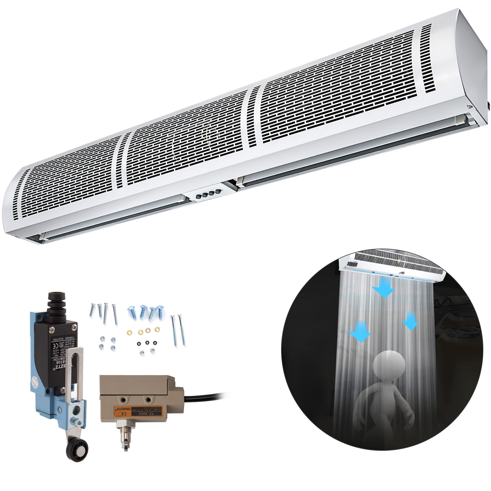 Commercial Door Air Curtain Vevor Air Curtain Door Air Curtain, 3 Adjustable Speeds 60-Inch Air