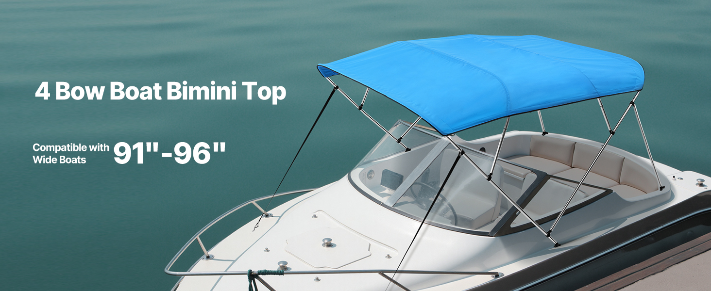 Black Bimini Top Boot Cover Bag - Protective Sock For 100" Wide Boat Shade Canopy (Marine Grade)