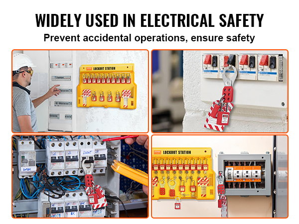 VEVOR Electrical Lockout Tagout Kit, 60 PCS Safety Lockout Tagout ...