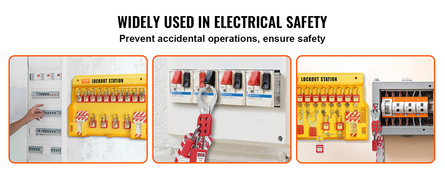 VEVOR Electrical Lockout Tagout Kit, 60 PCS Safety Lockout Tagout ...