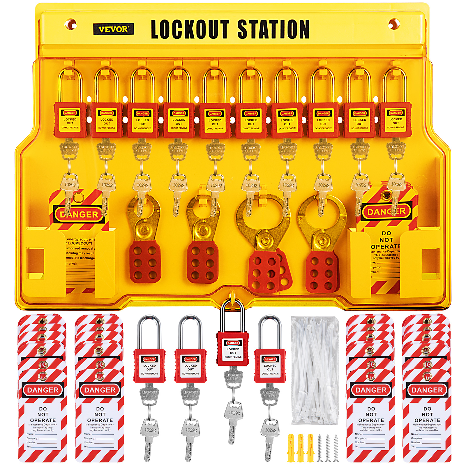 VEVOR Lockout Tagout Kit Stations Sicherheit 58 Stk. Gruppen Schlösser ...
