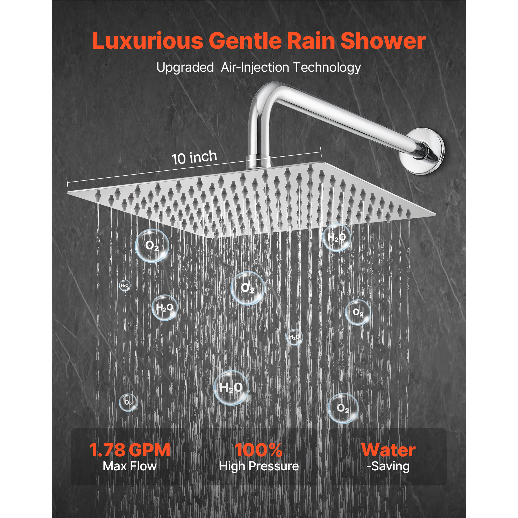 Uimoso Shower Faucet Set with Square/Round Rain Head & Handheld Options