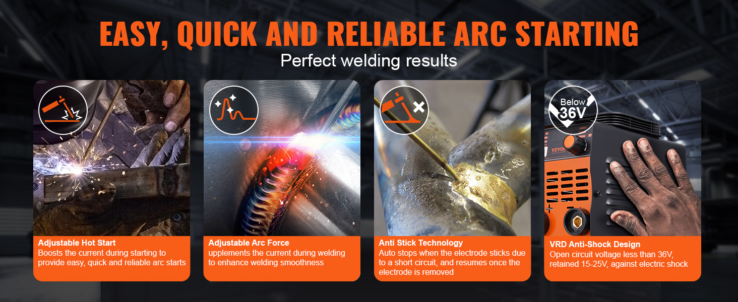 VEVOR ARC Stick Welder 110V/220V 120A 2-in-1 Lift TIG Welding Machine Hot Start