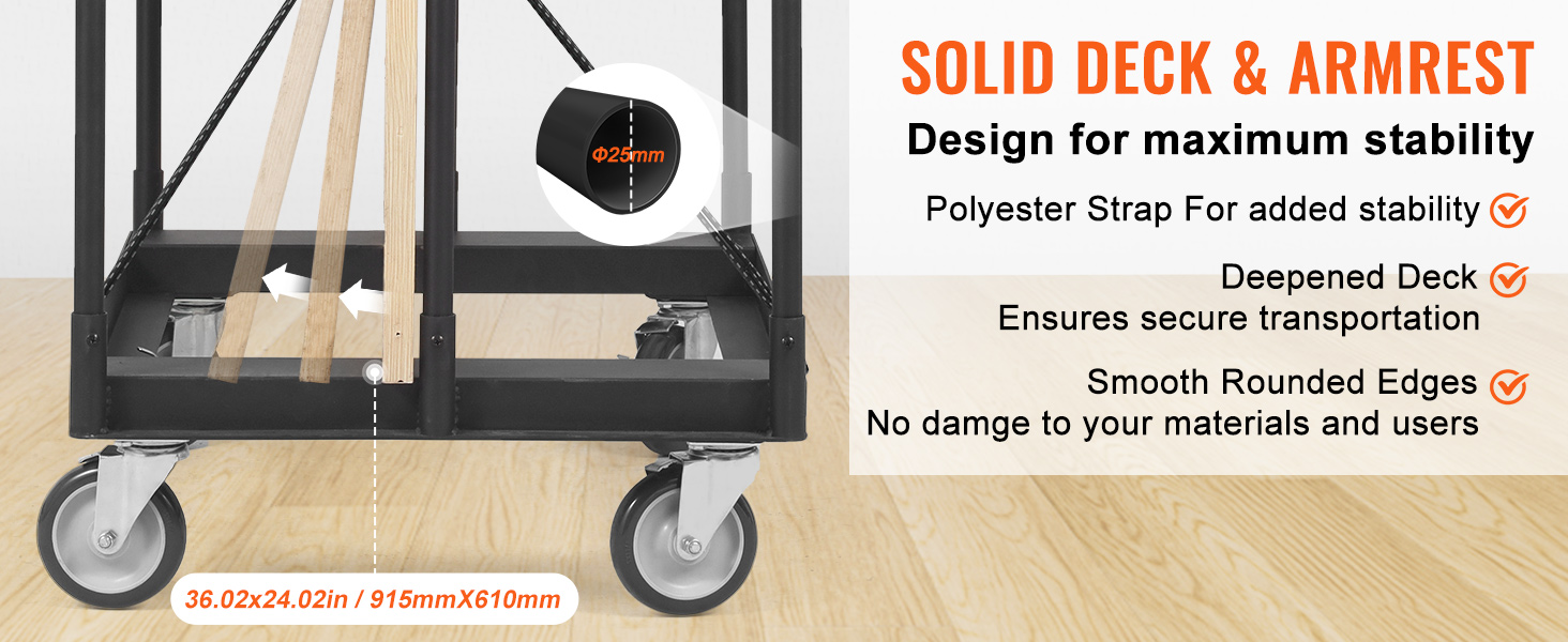 VEVOR Drywall Cart, 1500 LBS Panel Dolly Cart with 36.02