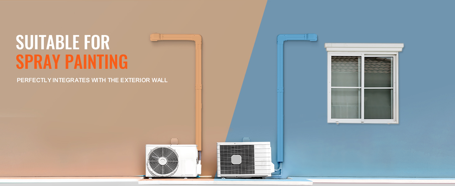 Чохол VEVOR mini split line set для ліній електропередач змінного струму з різними частинами, показаними для ефективного захисту.
