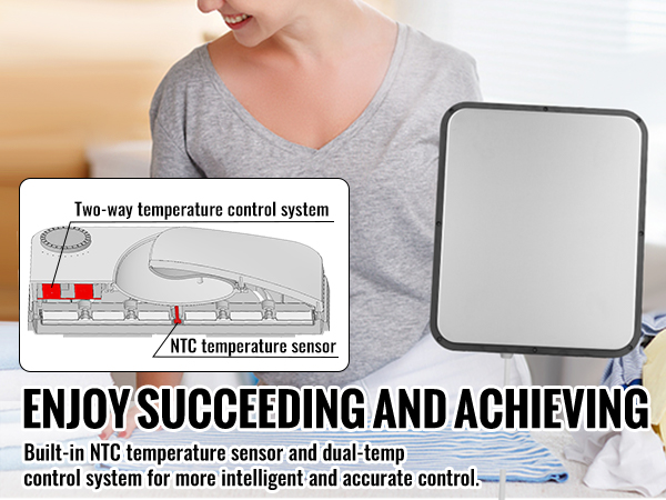 Máquina de prensado térmico VEVOR con sensor NTC y sistema de control de temperatura dual para un funcionamiento inteligente.