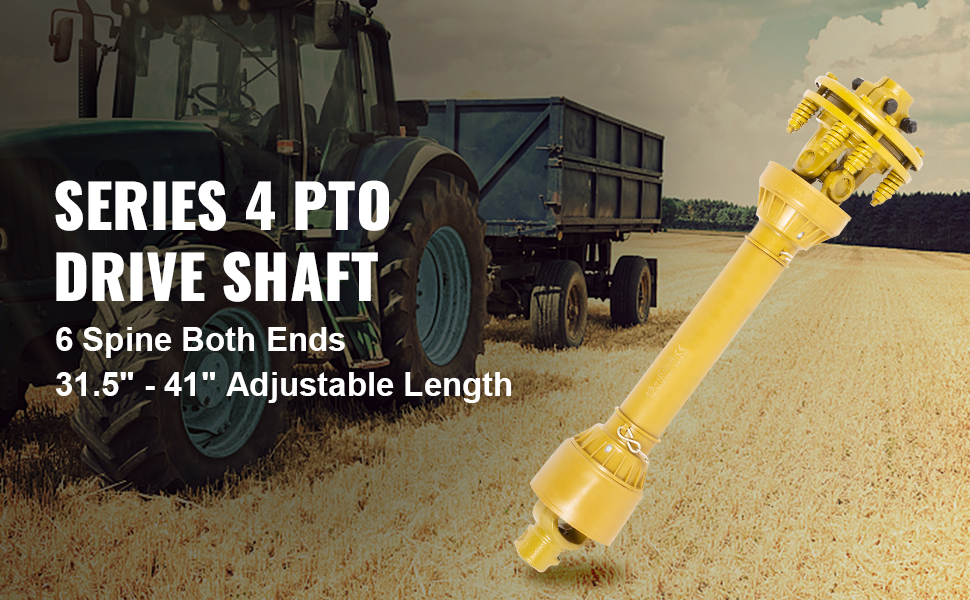 VEVOR PTO Shaft, 1-3/8" PTO Drive Shaft, 6 Spline Both Ends PTO