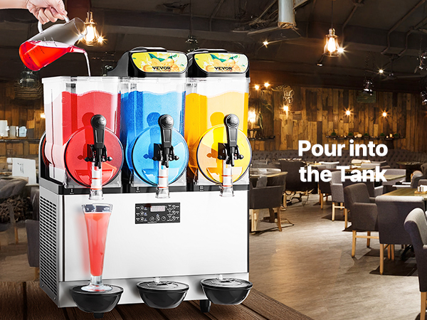 Commercial Slushy Machine 15Lx3 Tank Margarita Smoothie Frozen Drink Maker