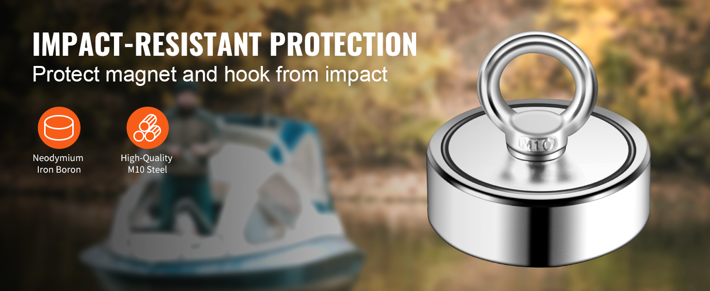 impact-resistant VEVOR magnet fishing kit featuring neodymium iron boron and high-quality m10 steel.