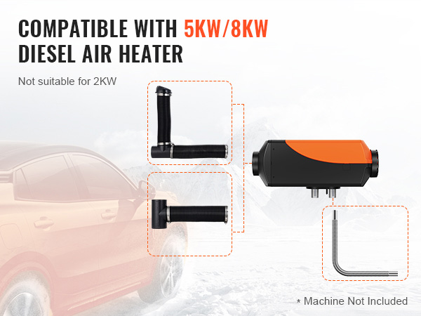 Grille D'aération Rotative 75 Mm Pour Chauffage Diesel - Sortie D'air Orientable 360°, Plastique Noir, Installation Facile