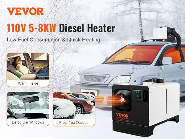 Vevor Indoor Diesel Heater VEVOR Diesel Air Heater, 5KW 12V Parking