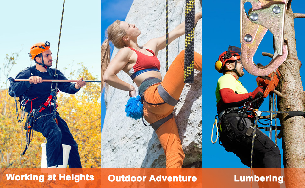 VEVOR Vertical Lifeline 150ft (45.7m) Outdoor Climbing Rope Black ...