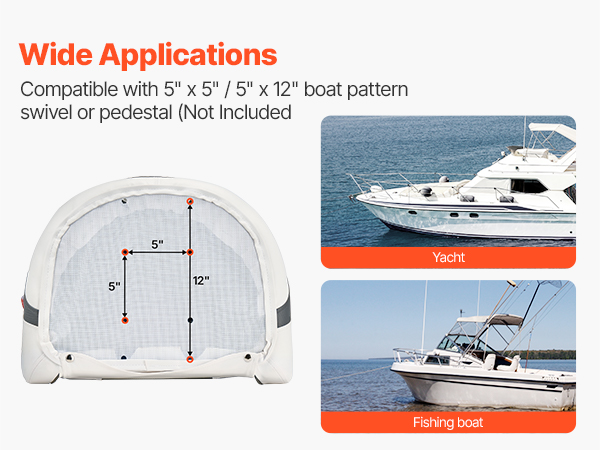 VEVOR Boat Seat High Backrest Flip Up Boat Seat Captain Bucket Seat ...