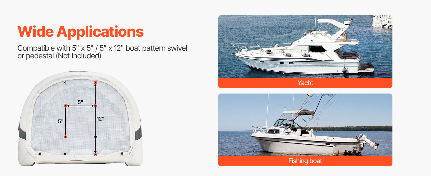 VEVOR Boat Seat High Backrest Flip Up Boat Seat Captain Bucket Seat ...
