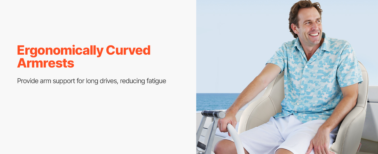 VEVOR Boat Seat Low Backrest Flip Up Boat Seat Captain Bucket Seat ...