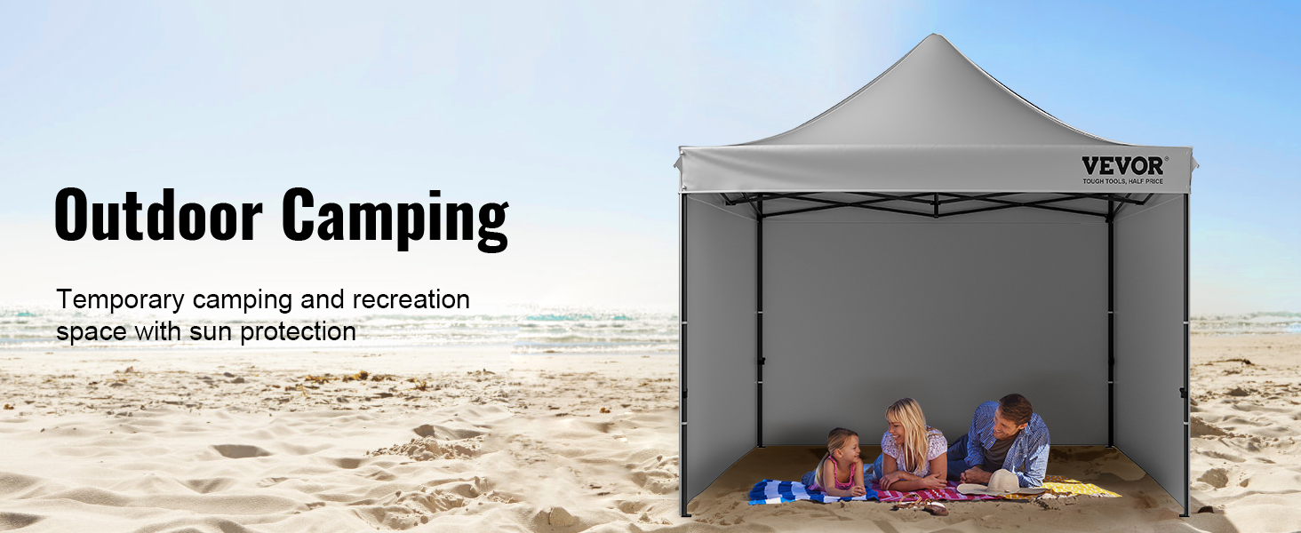 Abri De Jardin Pliable - Tente Pop-up - Auvent - Protection Contre Les Insectes Oxford Impermeable Trois Hauteurs Reglables Zwart
