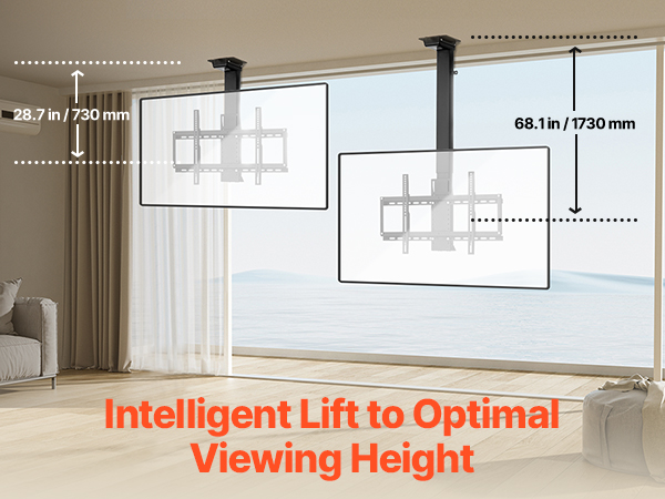 VEVOR Motorized TV Wall Mount, TV Mount For 32 In. To 65 In. TV, Bracket With Max VESA 24 X 24 In., Fits TVs Up To 88 Lbs. DDDSZJBGSVES4IE4YV1 - The Home Depot - View #2