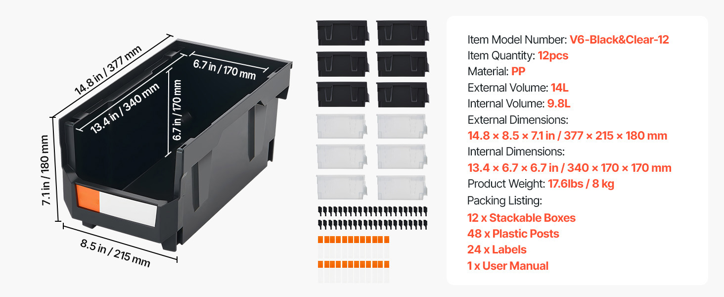 Complete storage bin set