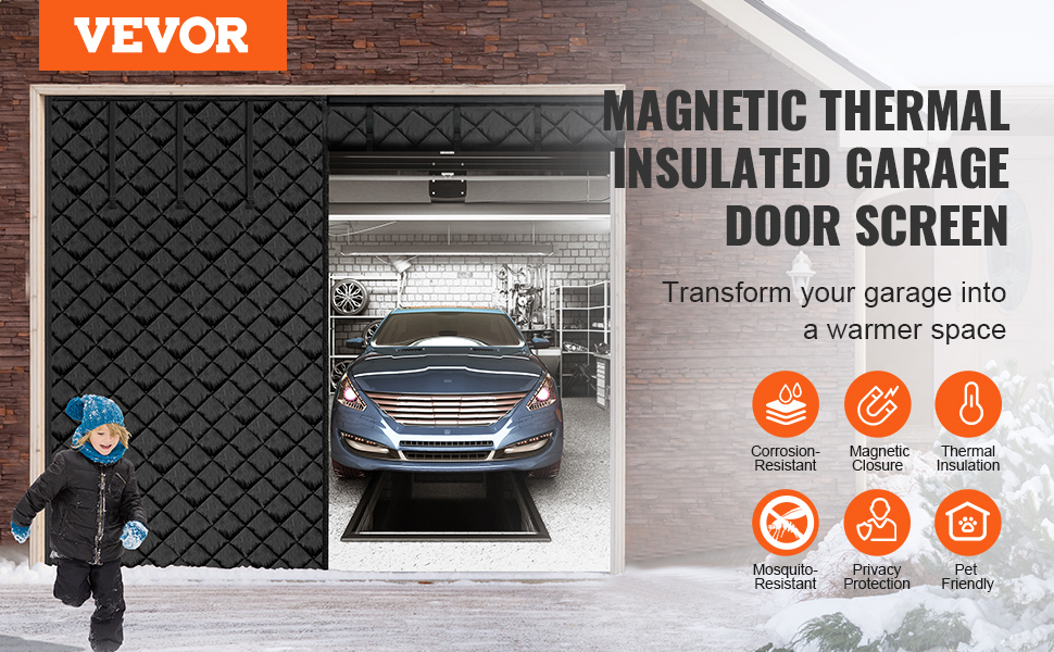 Palmhill Magnetic Thermal Insulated Curtain Fits Door Size 34" X 80