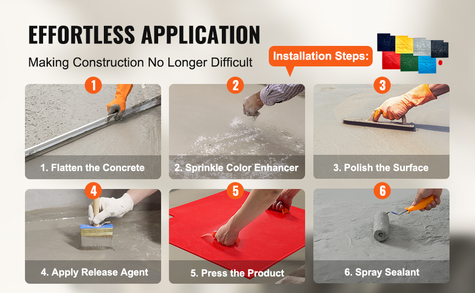 Photo inspiration: Gallery Detail: Vevor Concrete Stamps Mat 24 In 7 Pcs Texturing Skin
