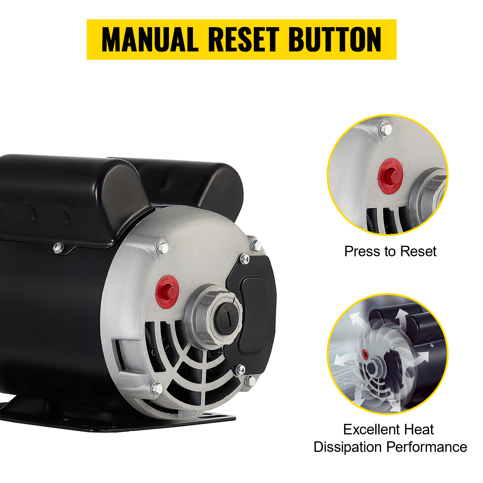 Moteur Électrique 5 CV 230V Monophasé - 3450 Tr/min, Cadre 56 HZ, Arbre 7/8" - Pour Compresseur
