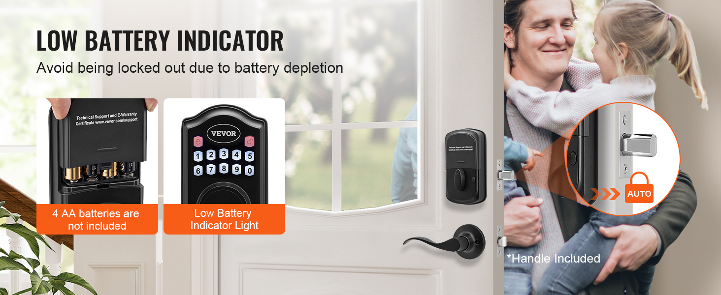 VEVOR Keyless Entry Door Lock with Handle, Electronic Keypad Entry ...