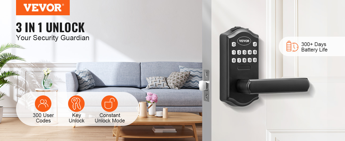 VEVOR Keyless Entry Door Lock, Electronic Keypad Entry Lever, Password ...
