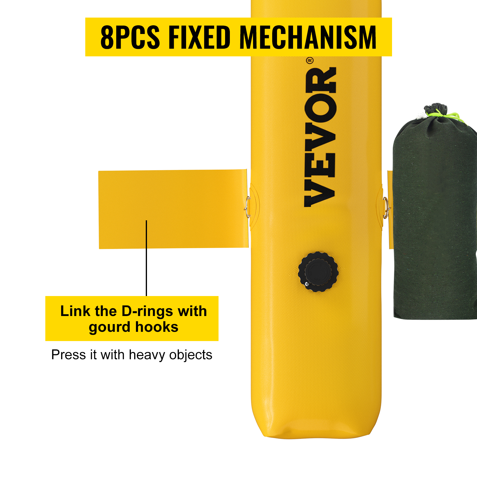 VEVOR Flood Barrier Hydro Barrier 24'/12' Length x 12"/6" Height Water
