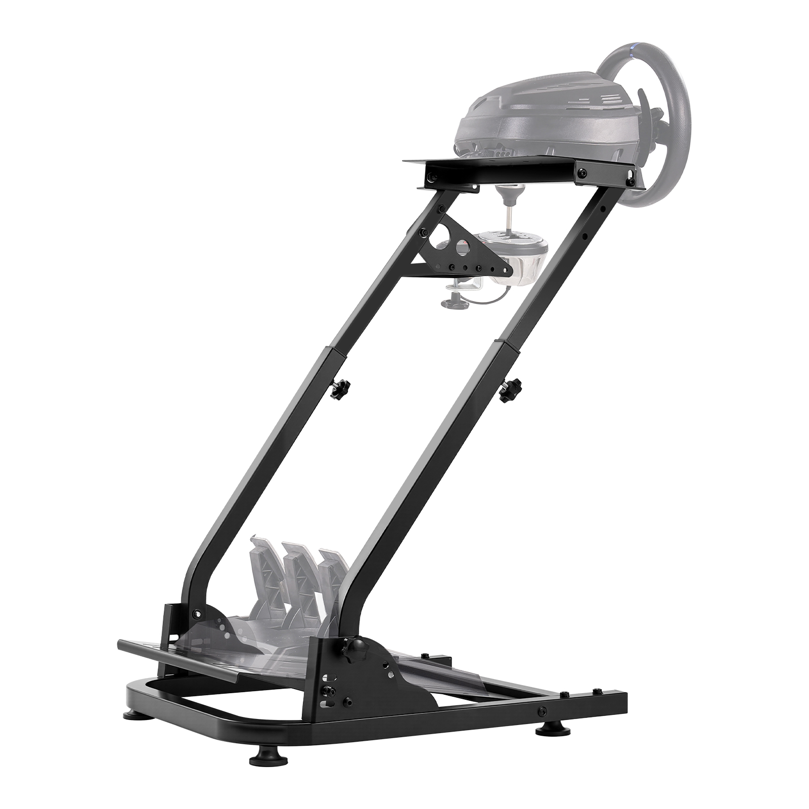 VEVOR racing simulator stand with adjustable frame and mounts for pedals and steering wheel.