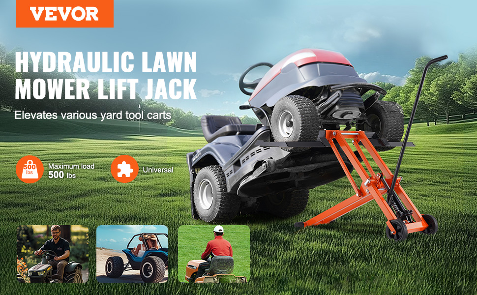 VEVOR 500 Lbs Lawn Mower Lift with Hydraulic Jack for Riding Tractor ...
