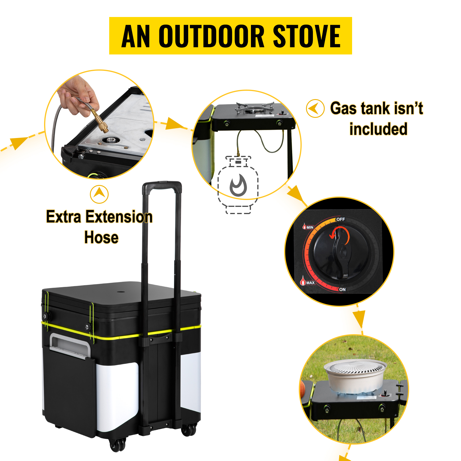 VEVOR Outdoor Mobile Kitchen, Portable Multifunctional Camp Box with ...