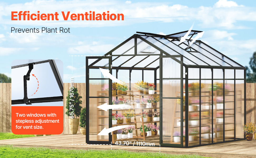 Vevor polycarbonate greenhouse 8 x 10 ft outdoor walk in greenhouse for