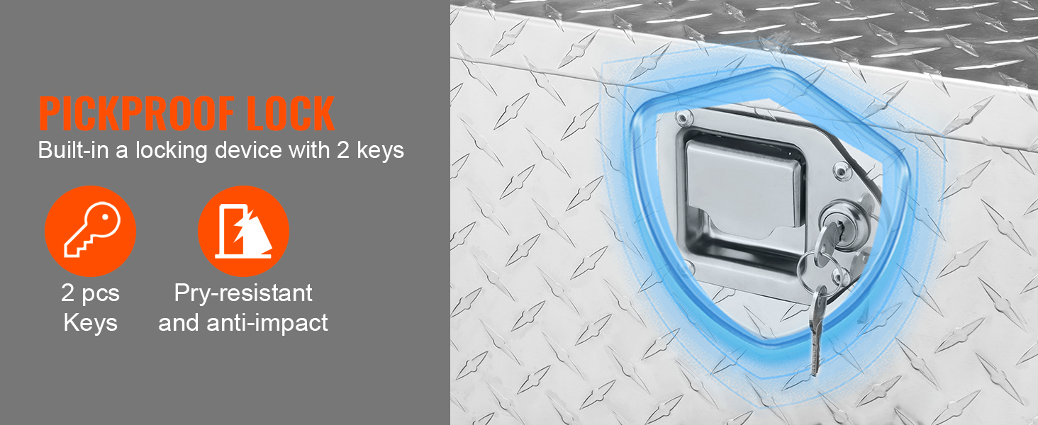 VEVOR pickproof lock with 2 keys, pry-resistant, and anti-impact.