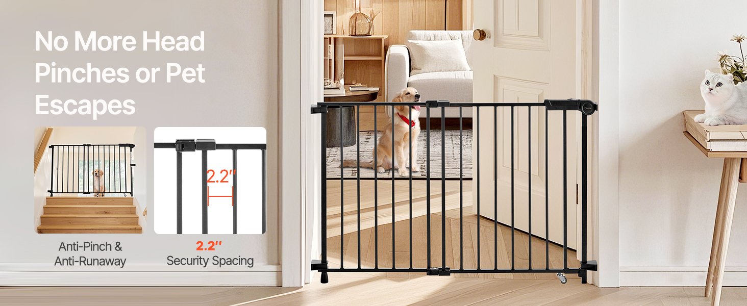 For Stairs VEVOR Baby Gate, Inches Adjustable Width, 30