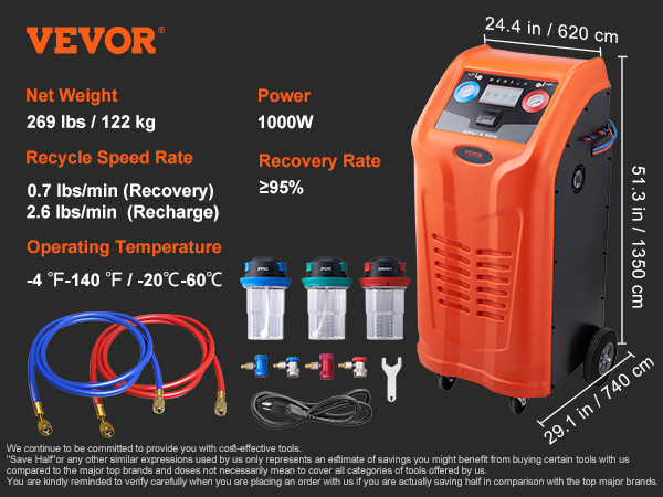 Station de récupération de fluides frigorigènes TF VRR12L - VALUE