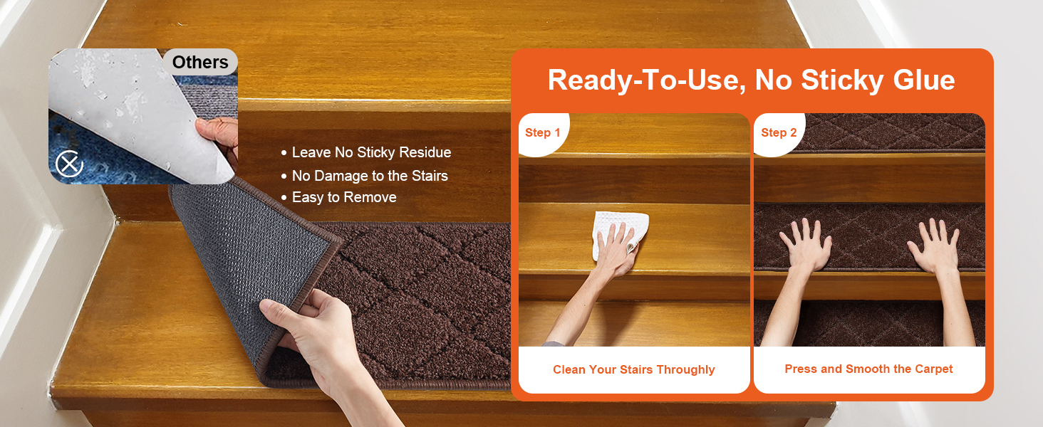 VEVOR Stairs Carpet Non Slip 9 In. X 28 In. Stair For Wooden Steps Anti Slip Carpet Stair Tread Cover 15 Pcs Light Brown Ltfhdsstpe289pnpkv0