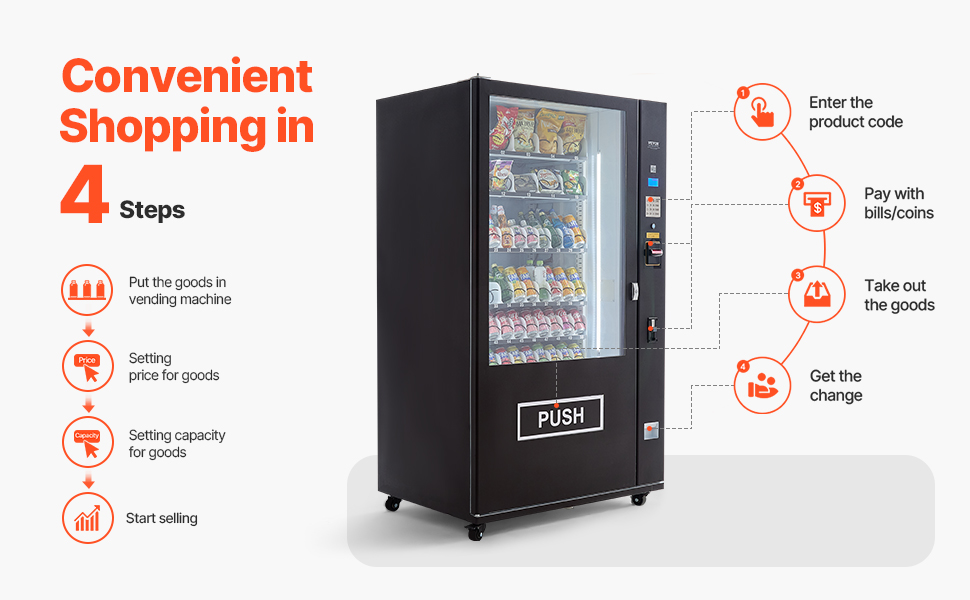 Premium 60-Slot Combo Vending Machine With ICT Bill And Coin Acceptor (SAK31842) main image 0