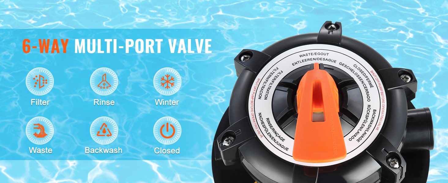 VEVOR Sand Filter Pump for Above Ground Pools, 16-inch, 3500 GPH, 1 HP ...