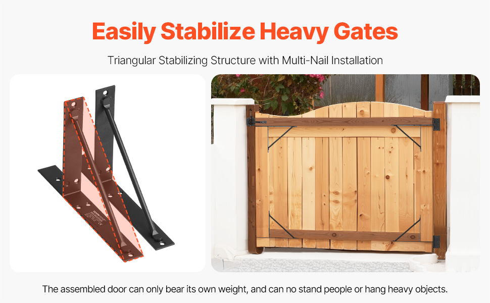 VEVOR Gate Corner Brace Bracket Anti Sag Gate Frame Hardware Kit for ...