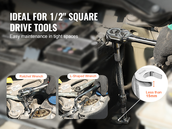 Laser 4713 Crow's Foot Wrench Set - 1/2 Inch Drive, 14-Piece Metric Set (27-50mm) In Blow Mold Case