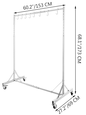 VEVOR Painting Rack 5ft-7ft Adjustable Height, Automotive Paint Stand 8 ...