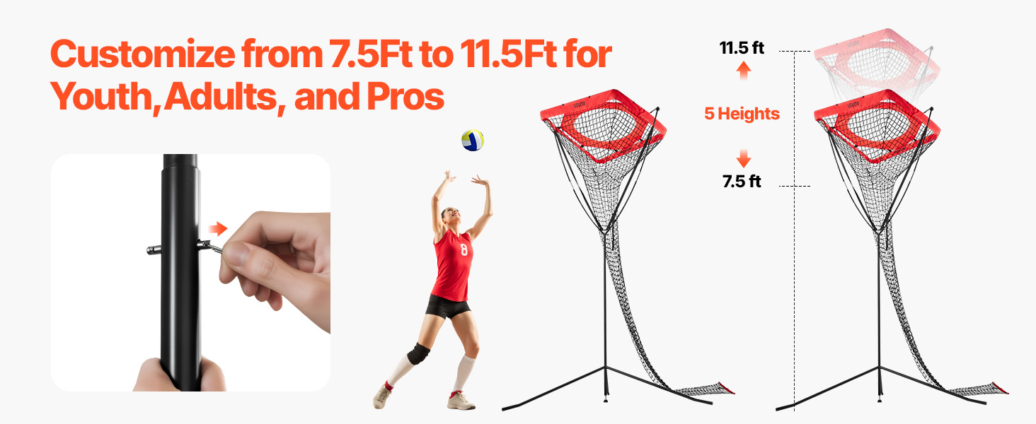 Volleyball Setter Trainer Net - Adjustable Height | Ubuy