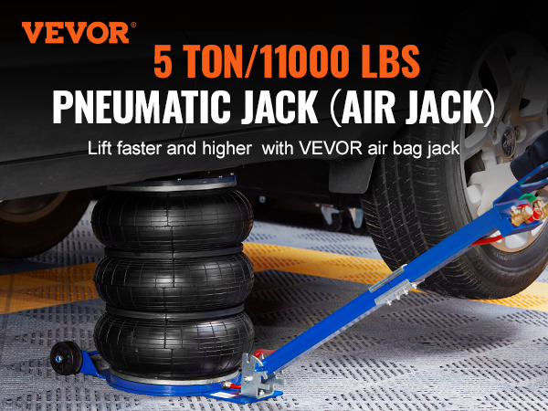 VEVOR Cric Pneumatique 5 Tonnes, Cric 5T Hauteur De Levage 16,5-40 Cm