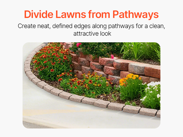 VEVOR Faux Stone Landscape Edging 46.8x3.9 In Lawn Edging Fade