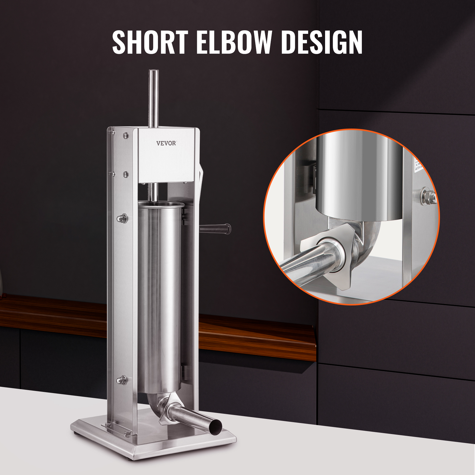 15 LB / 7L Manual Sausage Stuffer Machine - Stainless Steel, Dual Speed, With 4 Stuffing Tubes For Home & Commercial Use