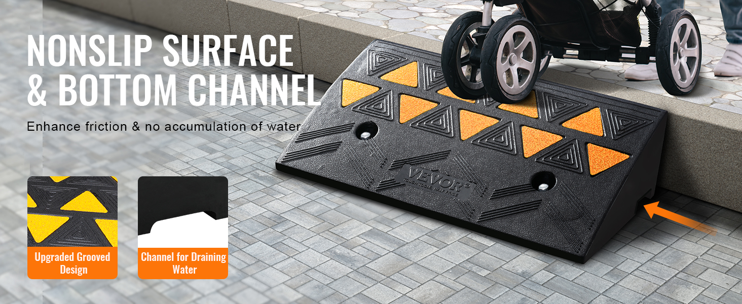 VEVOR Rubber Curb Ramp 4.25