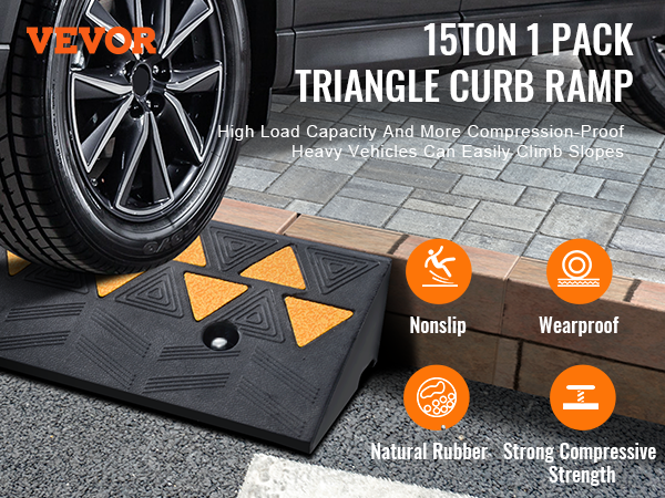 SAZYY 2 PCs Rubber Curb Ramps For Driveway, 4.5" Threshold Ramp Set Heavy Duty Ramp Slope For Driveway, Sidewalk, Loading Dock, Cars, Wheelchairs, Bikes - View #12