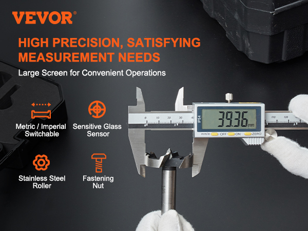 VEVOR 6”150mm Digital Caliper LCD Electronic Vernier Micrometer ...